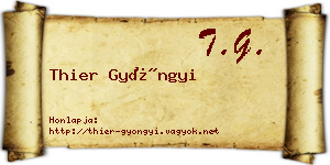 Thier Gyöngyi névjegykártya